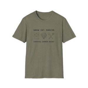 Unisex Tee - "Grow, Eat, Survive" (black design)