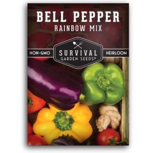 Rainbow Mix Bell Pepper Seeds – Heirloom Non-GMO Sweet Peppers in Red, Orange, Yellow, Purple & Green