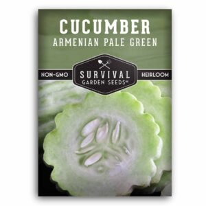 Armenian Pale Green Cucumber Seeds – Long, Heat-Tolerant Heirloom Variety with Mild, Crisp Flavor for Summer Gardens