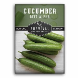 Beit Alpha Cucumber Seeds – Burpless, Heirloom Variety for Crisp, Mild Cucumbers in Gardens, Containers & Raised Beds