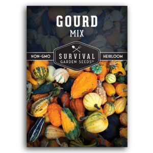 Ornamental Gourd Seeds Mix – Heirloom Non-GMO Variety for Colorful Fall Décor, Crafts, and Birdhouses