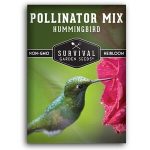 Pollinator Flower Seed Mix for Hummingbirds – Nectar-Rich Annual & Perennial Blooms for Bees, Butterflies & Wildlife Gardens