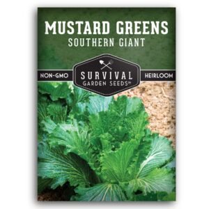 Southern Giant Mustard Green Seeds – Heirloom Non-GMO Variety for Warm Climates, High Yields & Bold Spicy Flavor
