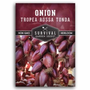 Tropea Rossa Tonda Onion Seeds – Italian Heirloom Long-Day Variety for Sweet, Rose-Red Bulbs