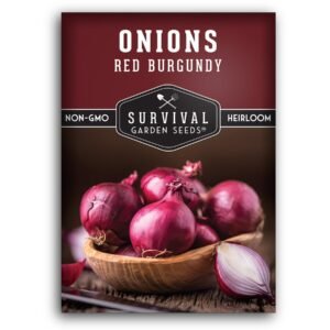 Red Burgundy Onion Seeds – Short-Day Variety for Mild, Sweet, Red Slicing Bulbs