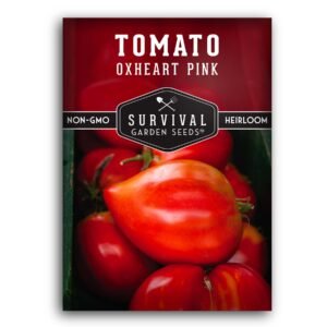 Oxheart Pink Tomato Seeds – Indeterminate Heirloom Heart-Shaped Tomatoes with Meaty Texture for Sauces & Fresh Eating