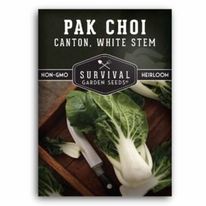 Canton White Stem Pak Choi (Bok Choy) – Heirloom Non-GMO Chinese Cabbage for Cool-Season Gardening & Asian Cooking