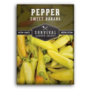 Sweet Banana Pepper Seeds – Heirloom Non-GMO Mild Peppers for Pickling, Fresh Eating & Productive Garden Harvests