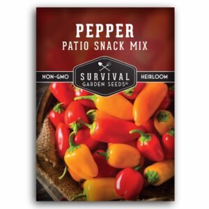 Mini Sweet Pepper Seeds – Heirloom Non-GMO Patio Snack Mix of Red, Yellow & Orange Peppers for Containers & Small Gardens