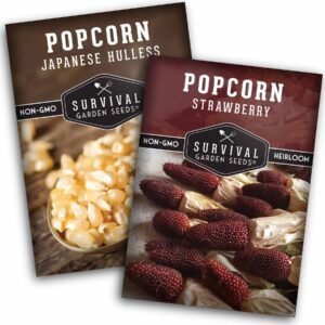 Popcorn Seed Collection – Strawberry & Japanese Hulless Popcorn Seeds for Home Gardens, Snacking, and Decorative Use