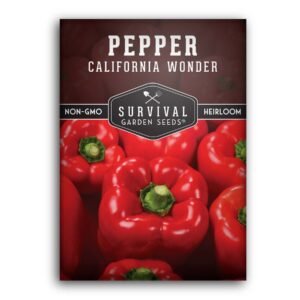 California Wonder Bell Pepper Seeds – Heirloom Non-GMO Sweet Red Peppers for Stuffing, Slicing & Home Garden Growing