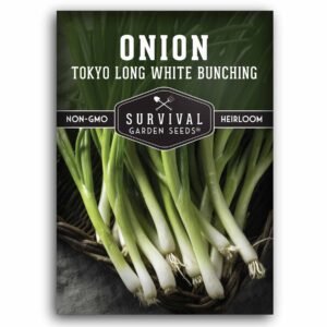 Tokyo Long White Bunching Onion Seeds – Heirloom Non-Bulbing Green Onions for Tall, Tender Tops