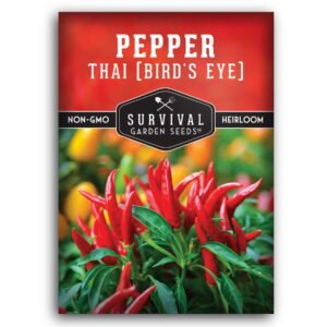 Thai Chili Pepper Seeds – Heirloom Non-GMO Bird’s Eye Hot Peppers for Containers, Sauces & Home Spice Gardens